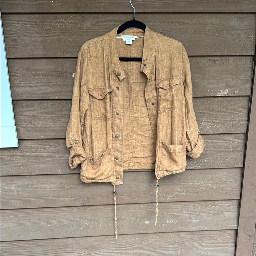 C&C California tan linen jacket size small